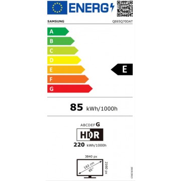 Samsung Smart Τηλεόραση 65" 4K UHD QLED QE65Q70DATXXH HDR (2024)